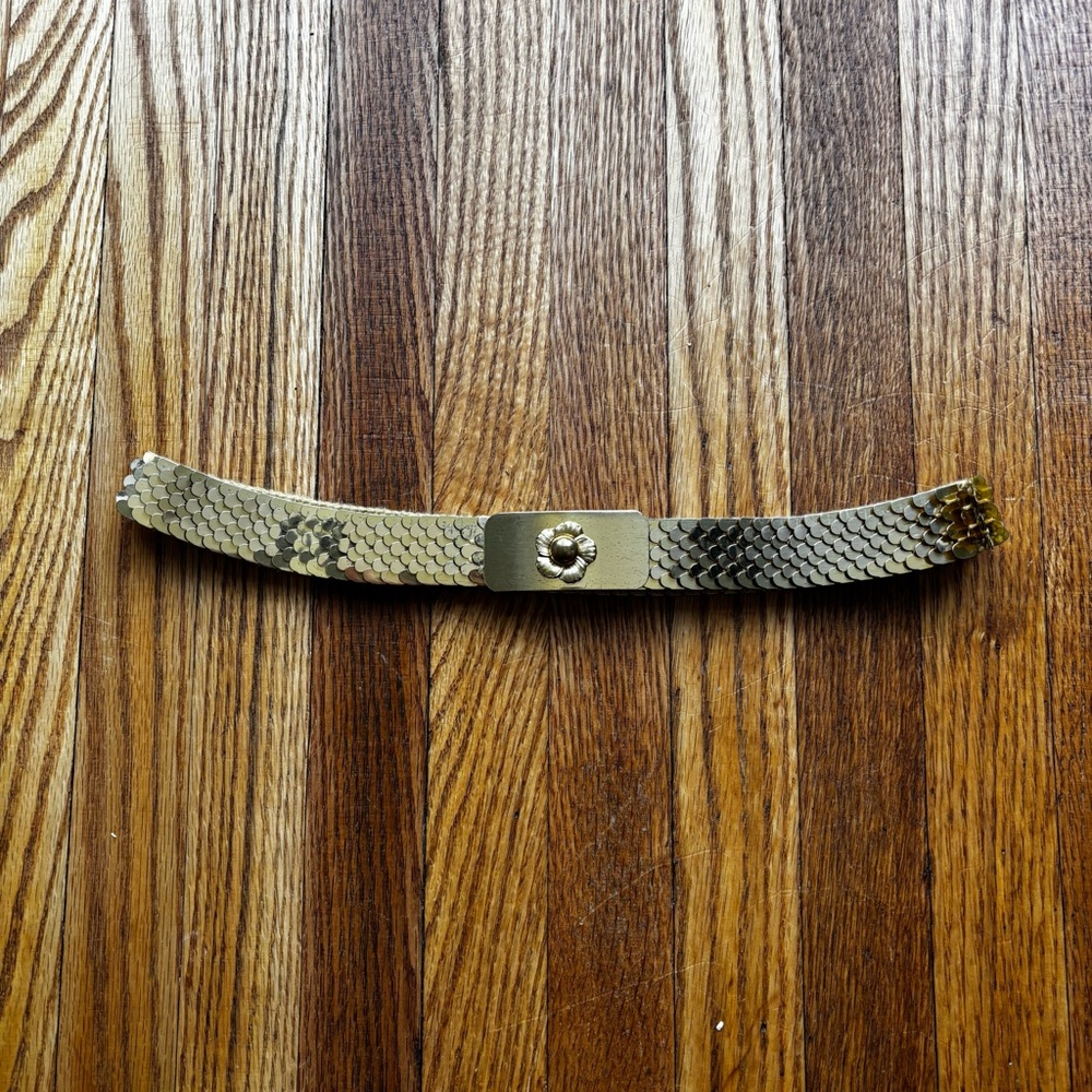 Vintage Gold Metal Fish Scale Stretchy Belt